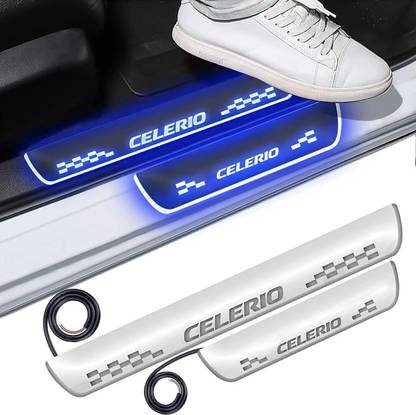 FABTEC Mirror Finish Door Foot Step LED Sill Plate for Celerio(Set of 4, Blue) Car Fancy Lights