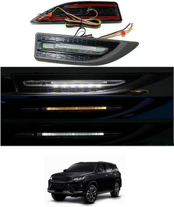 MATIES Car Side Fender Light with 3 Colour Led Indicator Light (Carbon Black)108 Car Fancy Lights