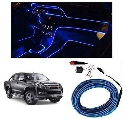 RS ENTERPRISES CARS EL Wire Car Interior Light with Adapter (5 Meter) (Blue) For D-Mux Car Fancy Lights