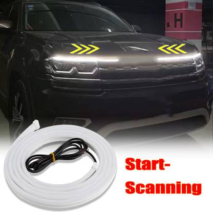 Alco 180cm Start Scan Dynamic WHITE LED DRL Hood Light Strip Daytime Running Light Car Fancy Lights