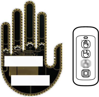 Air Wink Finger Gesture Light with Remote, Finger LED Car Back Window Sign Hand Funny Car Fancy Lights