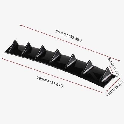 Auto MT 7Wing, Glossy Black ABS Universal Shark Fin JDM Rear Bumper Lip Diffuser Spoiler Car Flywheel