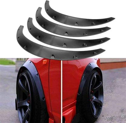 Auto MT Universal Fit 2.75 Inch Flexible Fender Flares Wheel Arches- Set of 4 Pcs Car Flywheel