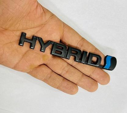 Auto MT Hybrid BLACK_Metal Sticker (13cmx1.5cm) Car Bike Laptop Universal 3D Emblem Car Flywheel