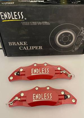 AUTO MT Car ENDLESS METAL 2PC Universal Disc Brake Caliper Covers Kit 3D Decor Guard Spring Leaf