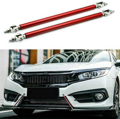 Auto MT 2PC RED Universal Adjustable Front Bumper Lip Splitter Strut Rod Tie Support Bar Car Flywheel