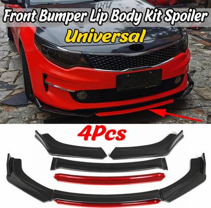 Auto MT 4PCS RED Car Universal Front Bumper Splitter Diffuser Body Kit Car Flywheel