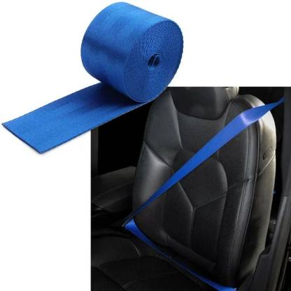 Auto MT Car Seat Belt Webbing BLUE 3.6M Safety Strap Seat Lap Retractable Nylon Kit Car Seat Belt