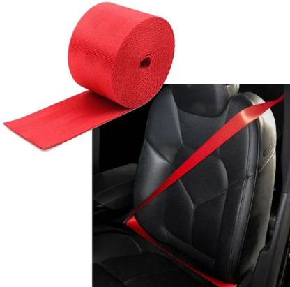 Auto MT 3.6M RED Car Seat Belt Webbing Safety Strap Seat Lap Retractable Nylon Kit Seat Belt Extender Clip