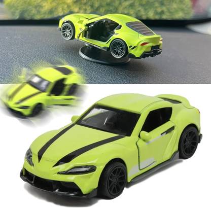 AUTO MT Green Dashboard Drifting Car, Spinning Alloy, Dynamic Mini Adhesive Ornament. Turbo Charger