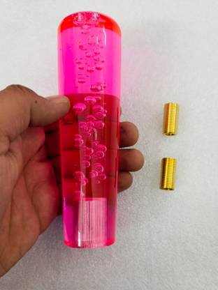 AUTO MT Pink 15cm Gel Bubble Gear Shift Knob Crystal Acrylic, Universal Car Gear Knob. Turbo Charger