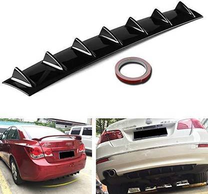 Auto MT GLOSSY BLaCK JDM 7 Shark Fin Bumper Diffuser Car Rear Bumper Kit ModifiCATION Car Flywheel