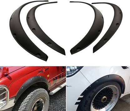 AUTO MT 4PC Fender Flares, 3.5"/890mm Car-Wheel Fender Flares Flexible Body for All Car. Spring Leaf