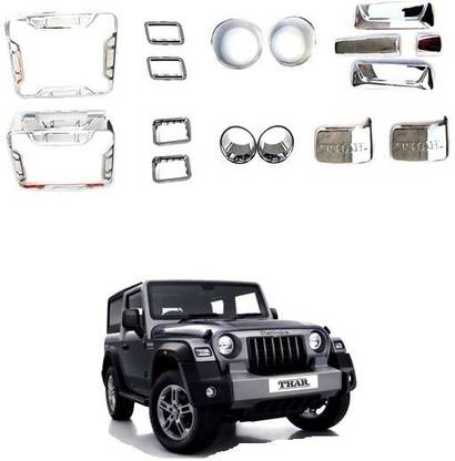 Autxin MAHINDRA THAR FULL CHROME SET FRONT SIDE REAR Chrome MAHINDRA Thar Side Garnish