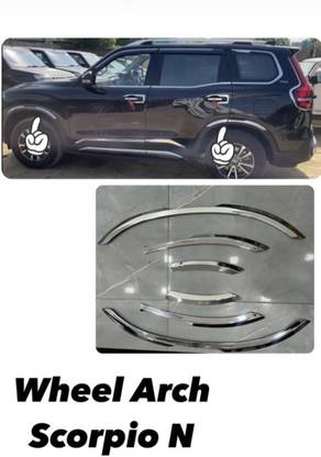 Autxin Wheel Arch Chrome Garnish Fender Trim Chrome SS Lining For Mah-indra Scorpio N Glossy, Chrome MAHINDRA New Scorpio Side Garnish