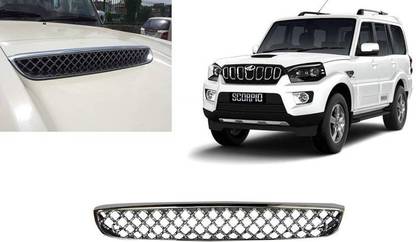 Bubu Car silver Plated chrome Bonnet scoop for Mahindra scorpio Classic (2022 Onward) Chrome MAHINDRA Scorpio Front Garnish