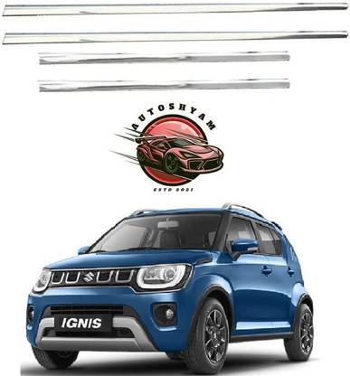 AUTOSHYAM Lower Window Garnish (Chrome) Set of 4 For Maruti Ignis All Model Chrome Maruti Ignis 1.2 AMT Alpha Petrol Side Garnish