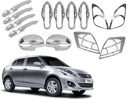 STARX Exterior Chrome Combo Kit for Swift Dzire (2012-2014) Set 14 Pcs-3 Chrome Maruti Swift Dzire Side Garnish