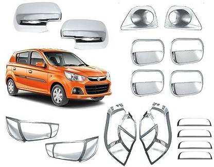 RKD INNOVATIVE Exterior Chrome Accessories Combo Kit Alto K10 2014-Present Set of 16Pcs-001 Chrome Maruti Alto K10 Rear Garnish