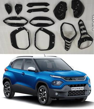 Autxin Exterior Fancy Accessories Hybrid black finish Combo Kit For Tata Punch (2022) Chrome Tata NA Side Garnish