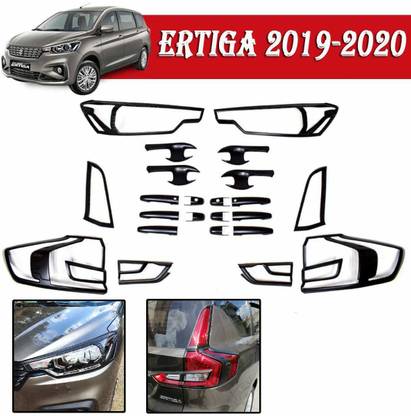 junior Piano Black Glossy Combo Kit Accessories Garnish Maruti Suzuki Ertiga 2018-2024 Chrome Maruti Ertiga Side Garnish