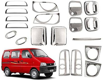 SNTP Exterior Full Chrome Accessories Combo Kit Compatible with Eeco 2019+ Chrome Maruti Eeco Side Garnish