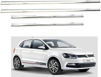 AutoZeal Lower Window Garnish (Chrome) Set of 4 For Volkswagen Polo All Model Chrome Volkswagen Polo Side Garnish