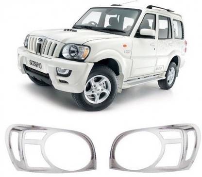 AutoZone Headlight headlamp Frame Chrome Cover Suitable with Mahindra Scorpio (2009-2013) Chrome MAHINDRA Scorpio Front Garnish