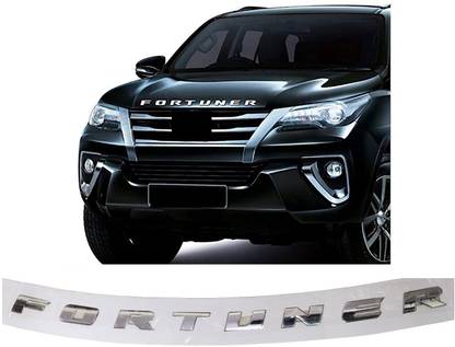 AutoDale 3D Letters Self Adhesive Alphabets Chrome Exterior Bonnet Accessories Chrome Toyota Fortuner Front Garnish