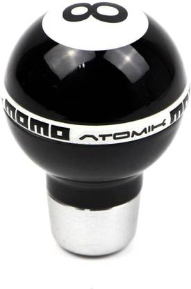 YOURKARTS.COM MOMO Gear Shift Knob, Black and White, Universal Fit with Installation Kit Car Gear Lever