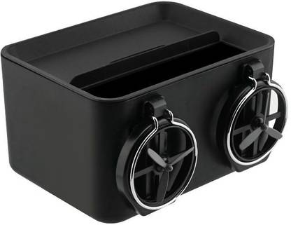 AutoBizarre Multifunctional Car Armrest Storage Box with 2Foldable Cup Holder,Storage Pocket Car Glove Box