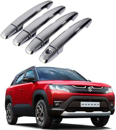AutoZone Door Catch Handle Cover Chrome Finishing Suitable For Maruti Brezza (2022) Car Grab Handle Cover