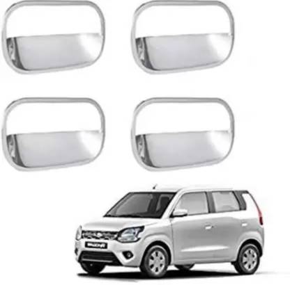 DIGICLIMBER Car silver Plated chrome door handle finger Guard For Maruti wagonR Car Grab Handle Cover