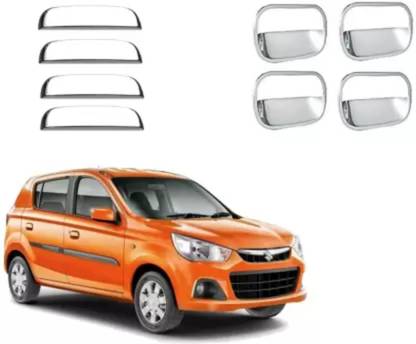 DIGICLIMBER Car Silver Plated Chrome Door Handle Finger Guard for Maruti Alto K10 Car Grab Handle Cover