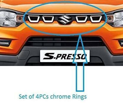 CCE Car Front Fancy Chrome Ring's Type Grill for Maruti S-Presso (Set of 4 Pieces) Car Grill Cover
