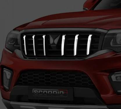 autoxin New Scorpio N 2022 OEM Type Chrome Front Grill Trim Garnish Ring (Set of 6 Pcs) Mahindra New Scorpio N 2022 Front Grill Garnish Trim Element Car Grill Cover