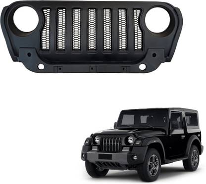 plutoauto Mahindra Thar Latest Model Front Grill Wrangler Rubicon Style Napoli Black. Car Grill Cover