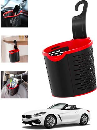 monolive Multiuse Black/Red Car Hanging Convenient Basket-328 Car Storage Bag & Bin