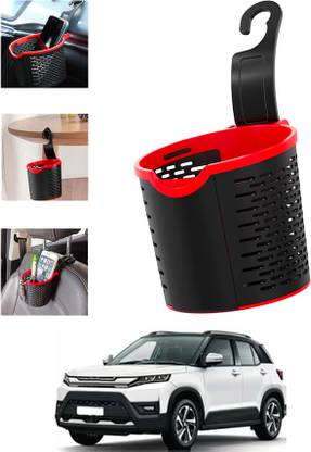 monolive Multiuse Black/Red Car Hanging Convenient Basket-301 Car Storage Bag & Bin