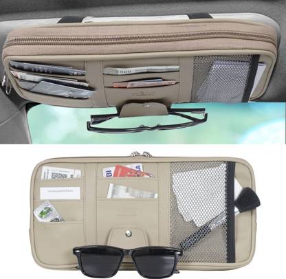 HBM Car Sun Visor Organizer|Sunglass Pen Card Small Document Storage Pouch Holder Car Multi Pocket