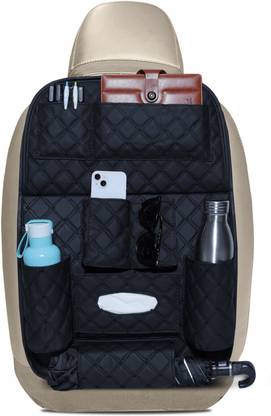 Neodrift 7D PREMIUM Car Seat Organizer | PU Leather with Folding Meal Tray and 10 Pockets Car Multi Pocket