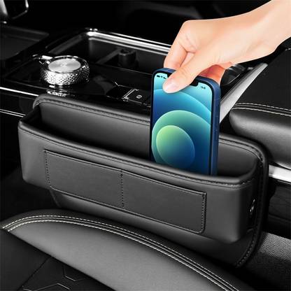 HASTHIP Car Organizer for Console PU Leather Front Seats Side Seam Insert Organizer Car Storage Bag & Bin