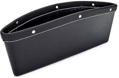 DHAVJ PU Leather Front Seat Console Gap Pocket Catch Caddy Car Side Seat Catcher