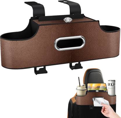 Ofifo 4 in 1 Car Organizer with Hooks Headrest Tissue Holder Backseat Phone Holder Car Storage Bag & Bin