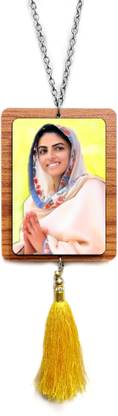 Sunder Kaya Satguru Mata Sudiksha Ji Maharaj (Nirankari) Car Hanging With Latkan - 4x4 Inch Car Hanging Ornament