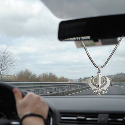 M Men Style Religious Punjabi Sikh Sardar Khanda cardecor-SPn20211290 Car Hanging Ornament