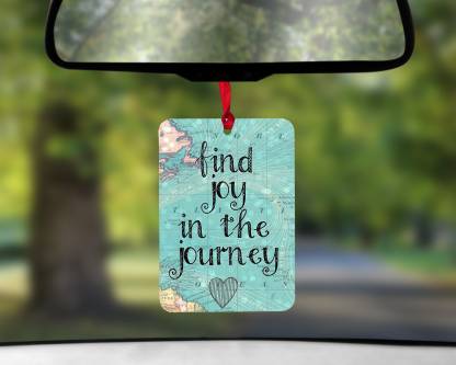Maitri Find Joy in The Journey Car Hanging with Satin Lace for Dashboard Car Hanging Ornament