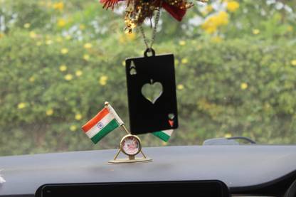 Dalli Nesh Car Dashboard Hanging Ornament, Heart Shape Playing Card Design Car Hanging Ornament