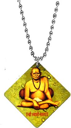 AFH Shree Swami Samartha Square Car Religious protector Mirror Hanging Ornament Car Hanging Ornament