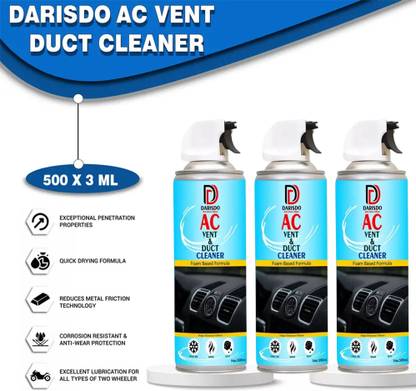 Darisdo Car AC Vent & Duct Cleaner Odor Neutralizer Spray Form AC Vent & Duct Cleaner 500Ml (Pack of 3) Vehicle Interior Cleaner